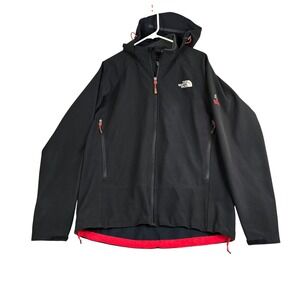 The North Face Summit Series Jacket Mens Large Black Soft Shell Hooded Zip Up